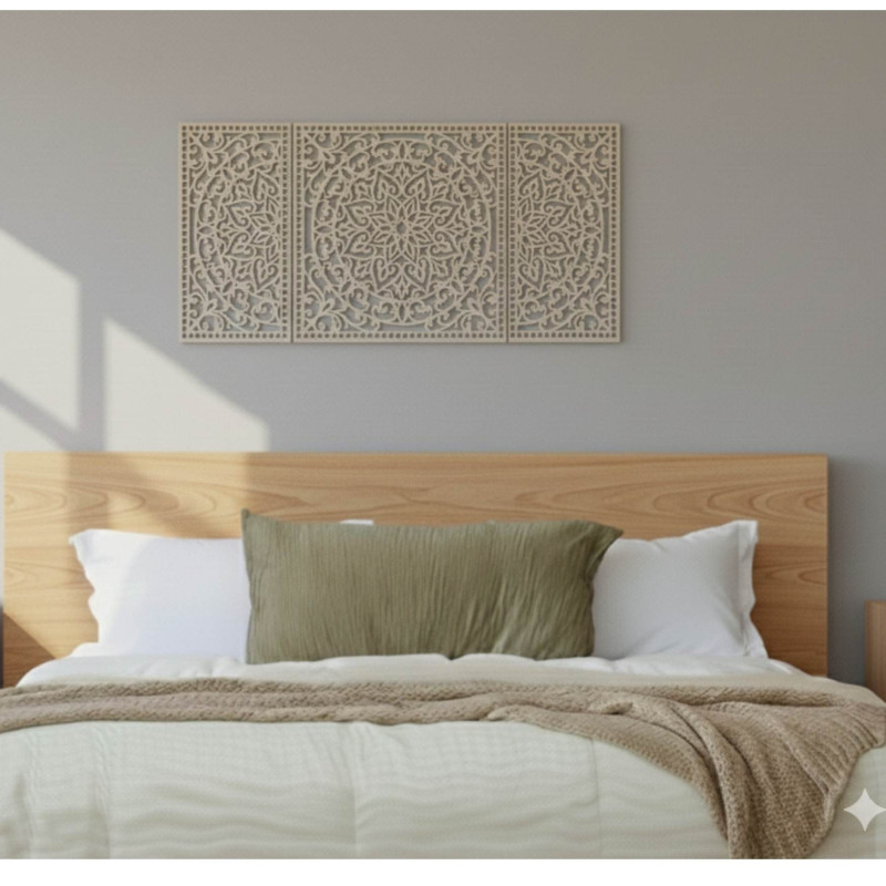 Hand-carved wooden decoration brings harmony and style