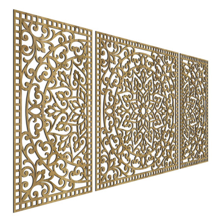 Wooden mandala with fine details for balance and positive energy