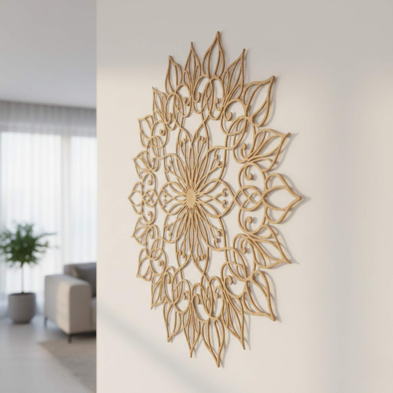 Handmade wooden mandala Flower of Life