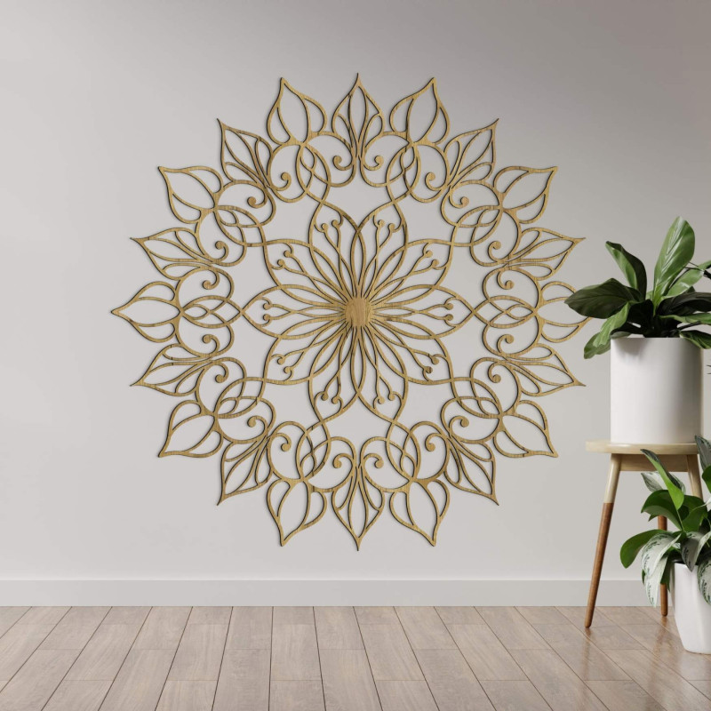 Wooden mandala painting for a peaceful and harmonious home