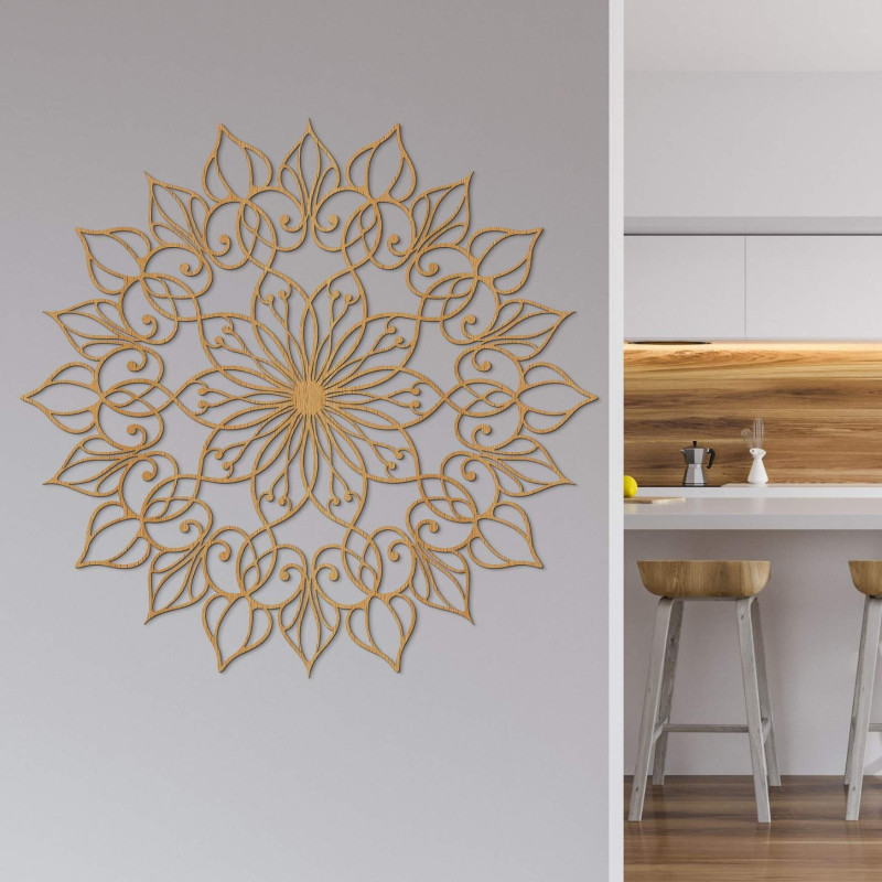 Wooden mandala painting for a peaceful and harmonious home
