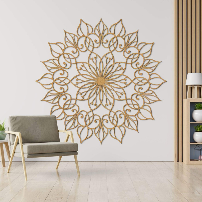 Wooden mandala painting for a peaceful and harmonious home