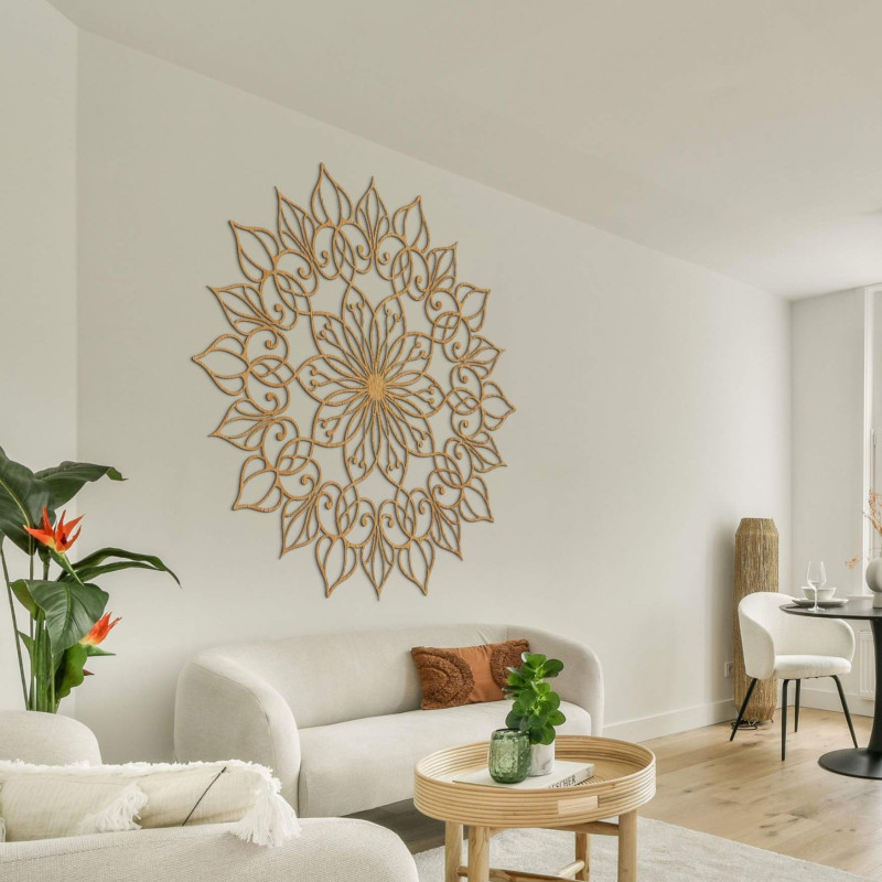Wooden mandala painting for a peaceful and harmonious home