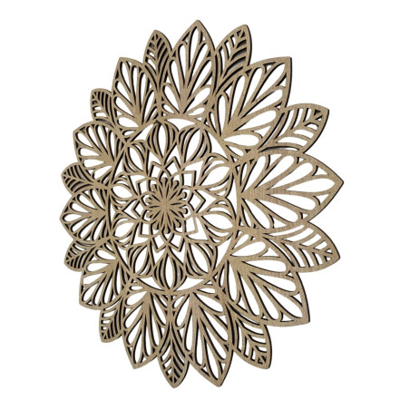 Wooden Mandala Wall Art: Floral Home Decor - LOTUS