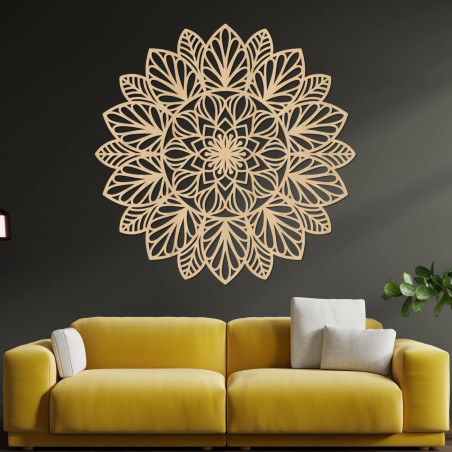 Wooden Mandala Wall Art: Floral Home Decor - LOTUS