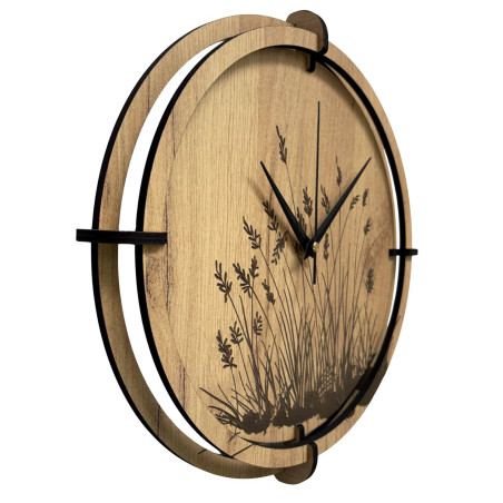 Elegant grass-themed wall clock