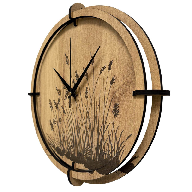 Elegant grass-themed wall clock