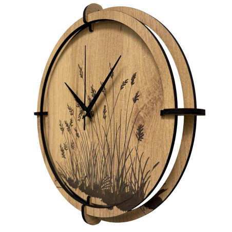 Elegant grass-themed wall clock