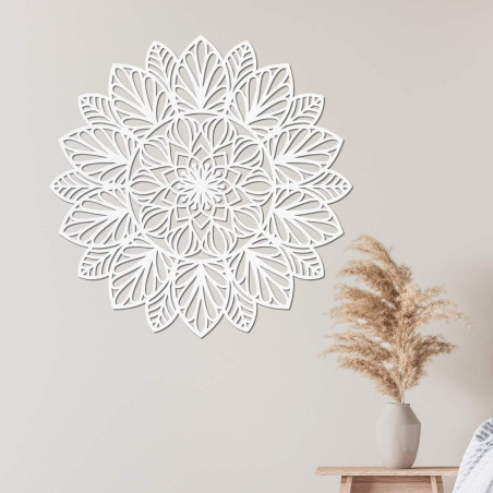 Wooden mandala on the wall - modern wall decoration for the living room