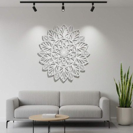 Wooden mandala on the wall - modern wall decoration for the living room