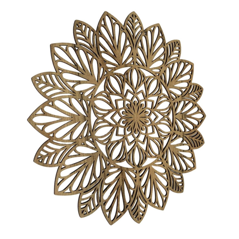 Wooden mandala painting - designer decoration for the living room