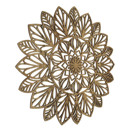 Wooden mandala painting - designer decoration for the living room