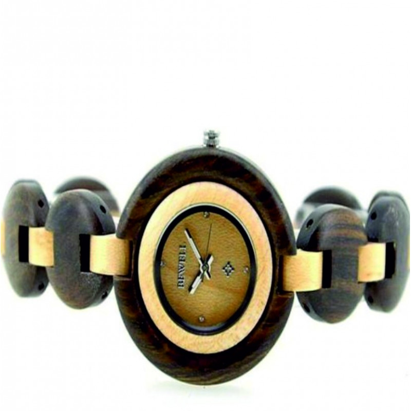Wooden wristwatch BEWELL from natural materials. Wooden watches for men and women.