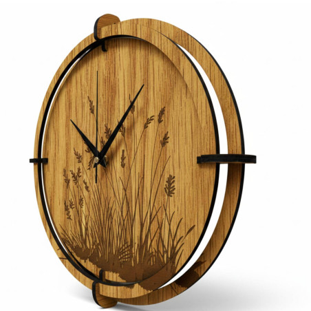 Silent wall clock with a subtle nature motif