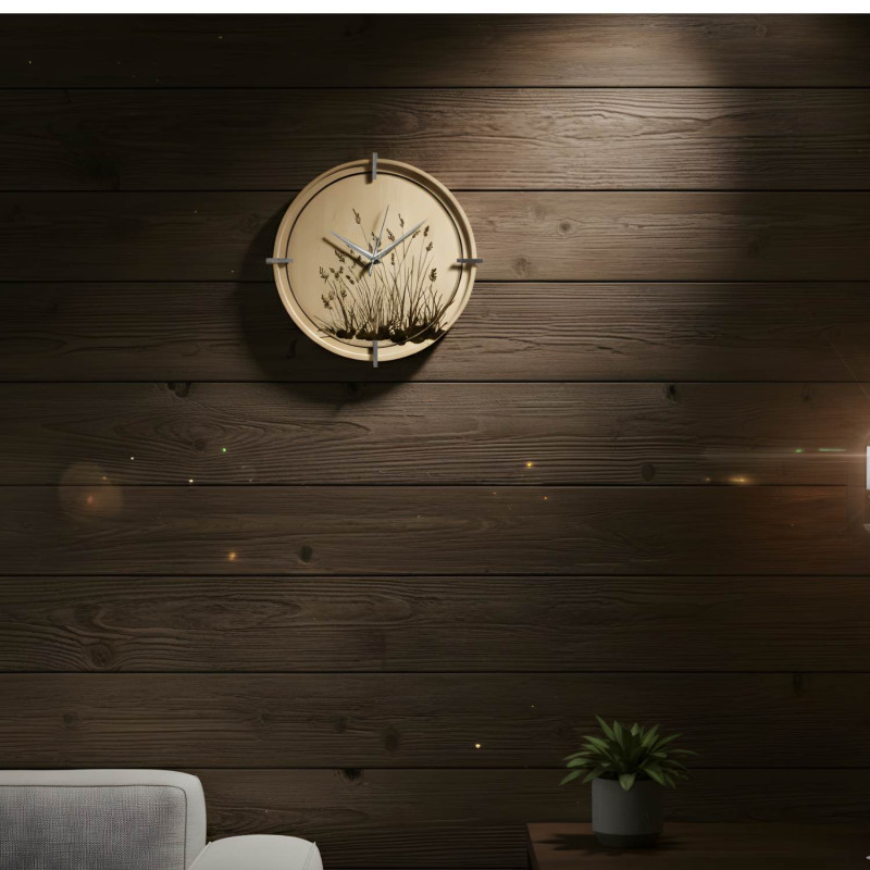 Elegant grass-themed clock for your home
