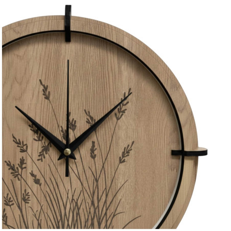 Wooden clock with grass motif | Halifax oak