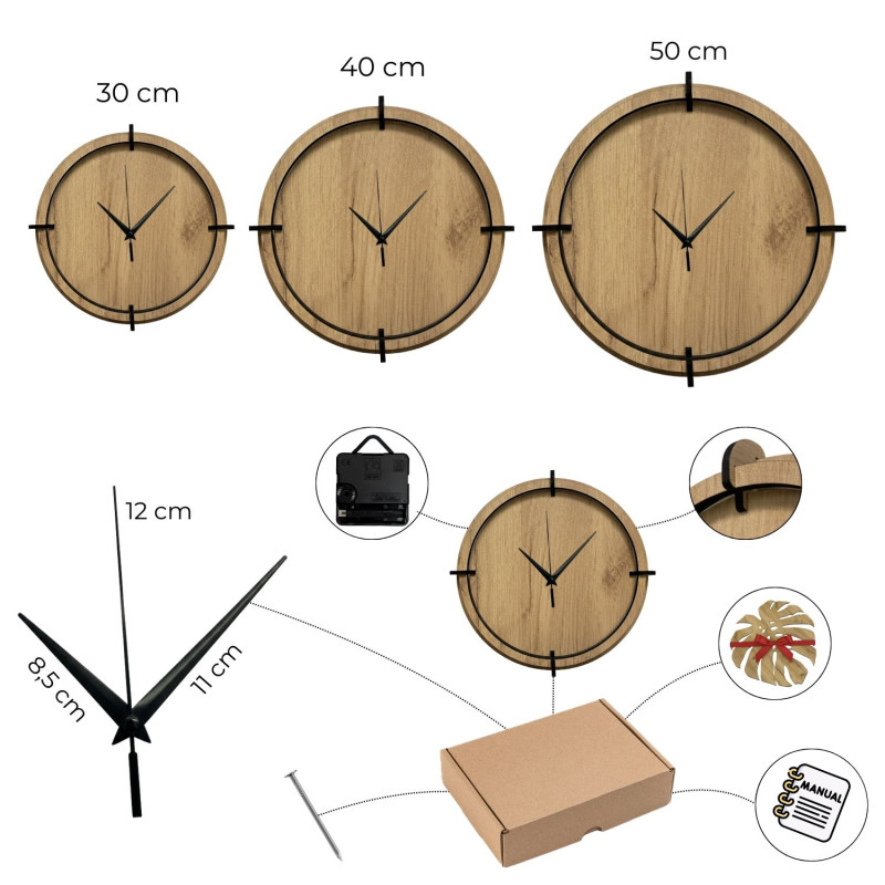 Wooden clock with grass motif | Halifax oak