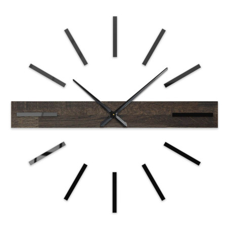 Wooden wall clock - minimalist design and unique oak wood pattern.