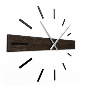 Wooden wall clock - minimalist design and unique oak wood pattern. 2