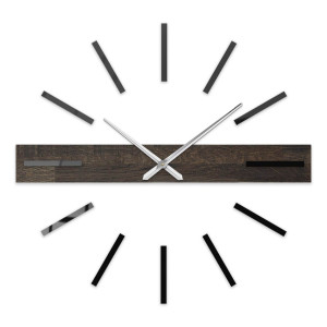 Wooden wall clock - minimalist design and unique oak wood pattern.