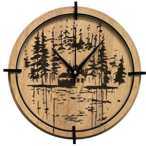 Nature in every detail: Golden oak wooden clock.