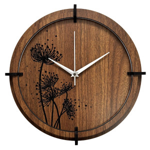Modern wall clock made of dark wood for the interior. 2
