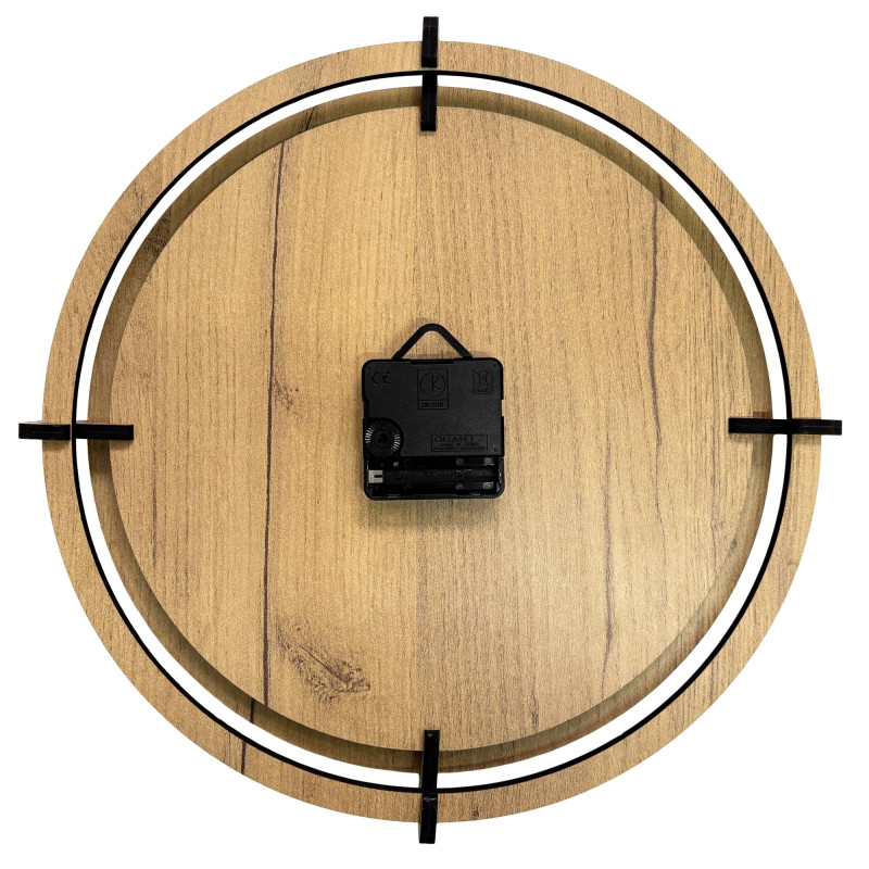 Designer clock made of HDF board with quiet operation and a meadow motif.
