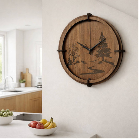 Clocks for a modern living room and an elegant bedroom.