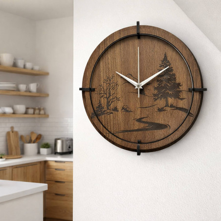 Clocks for a modern living room and an elegant bedroom.
