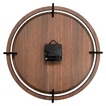 Elegant wooden wall clock made of walnut with distinctive numbers for a modern interior