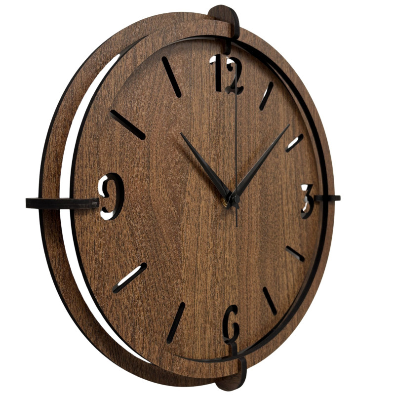 Modern wall clock for the living room - Walnut wenge