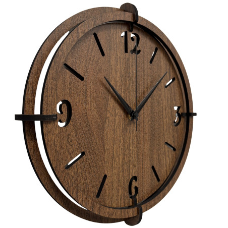 Modern wall clock for the living room - Walnut wenge