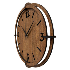 Modern wall clock for the living room - Walnut wenge