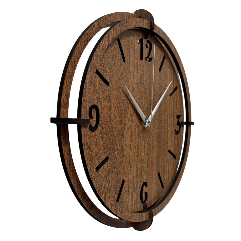 Modern wall clock for the living room - Walnut wenge