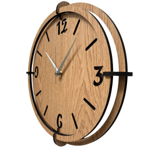 Modern 3D Oak clock - quiet operation, industrial style and timeless elegance 2
