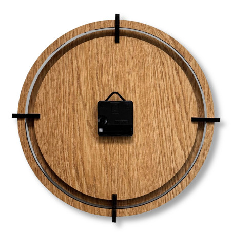 Stylish Oak clock - minimalist design and contrasting black details