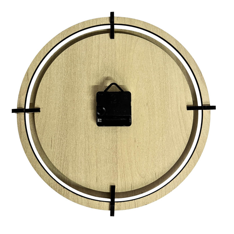 Elegant wall clock with 3D numbers, natural wood grain and a modern look.