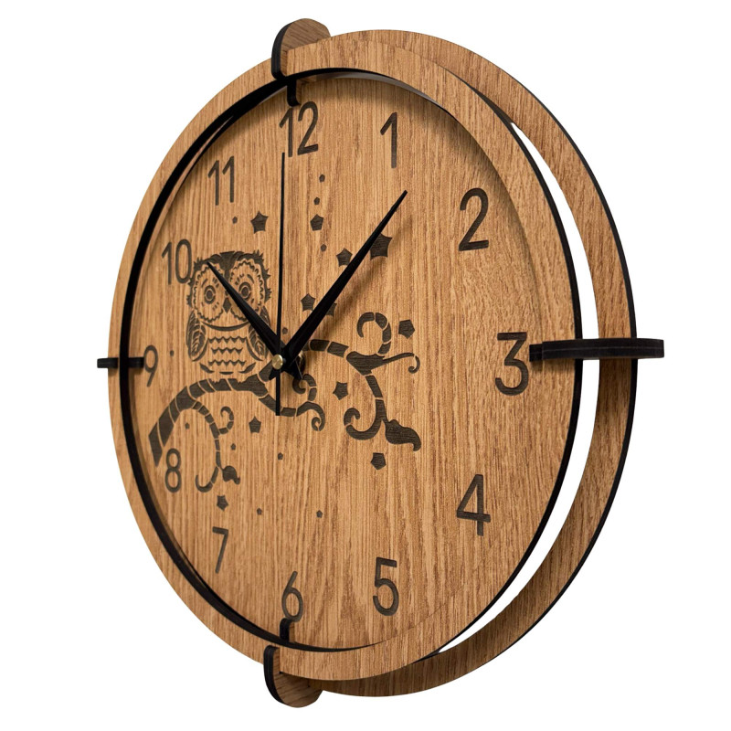 A wooden owl clock will add style and character to your wall.