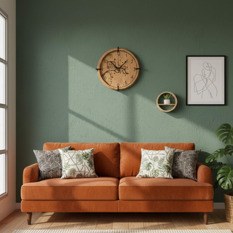 Decorative clock with an owl - a unique design for the living room