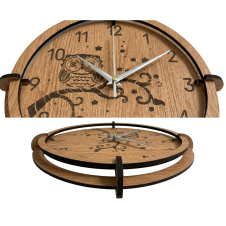 Decorative clock with an owl - a unique design for the living room