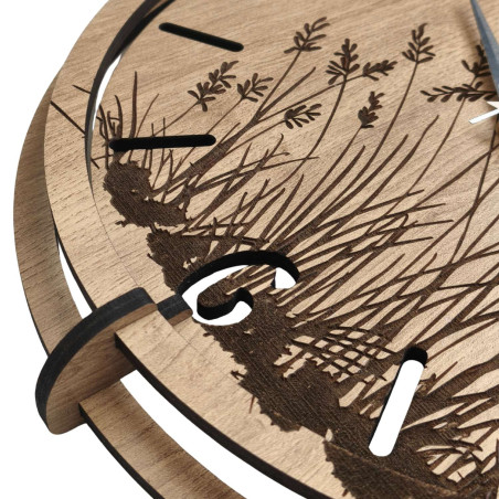 A wall clock that combines minimalist numbers and the harmony of meadow grass, perfect for the living room.