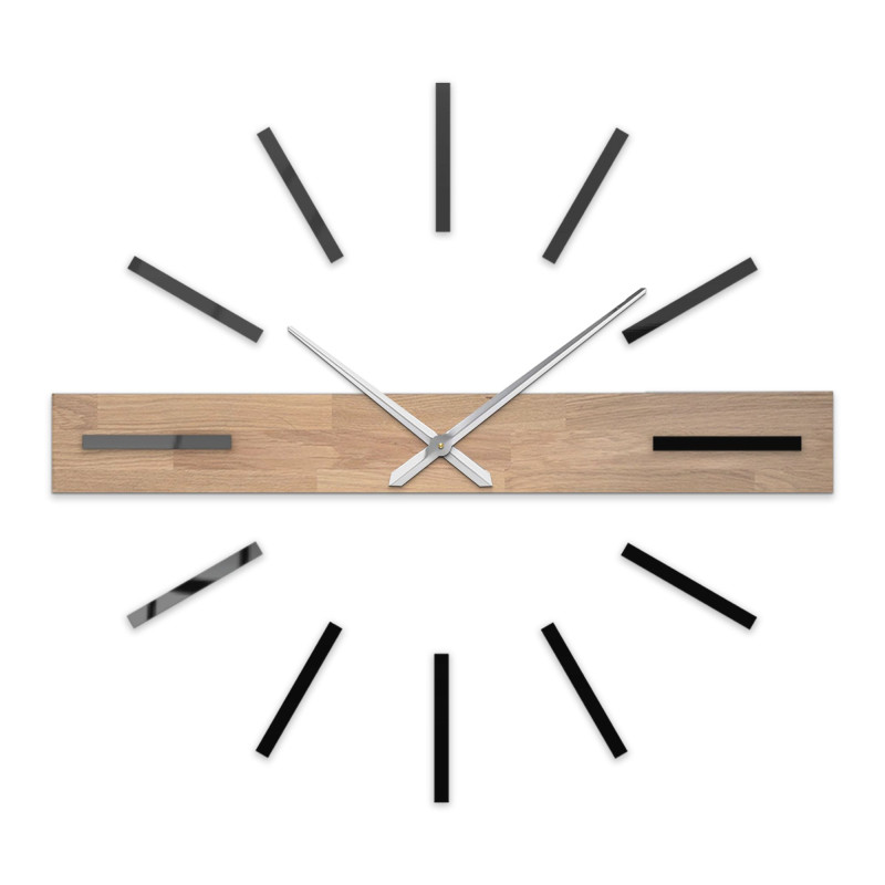 Modern wooden clock with minimalist 3D design