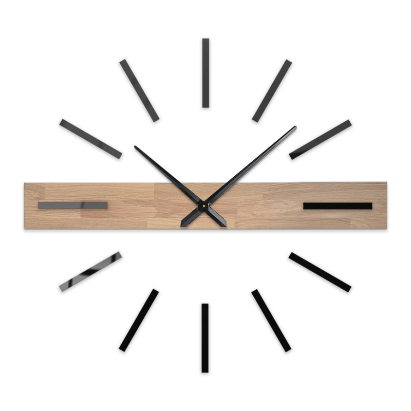 Modern wooden clock with minimalist 3D design