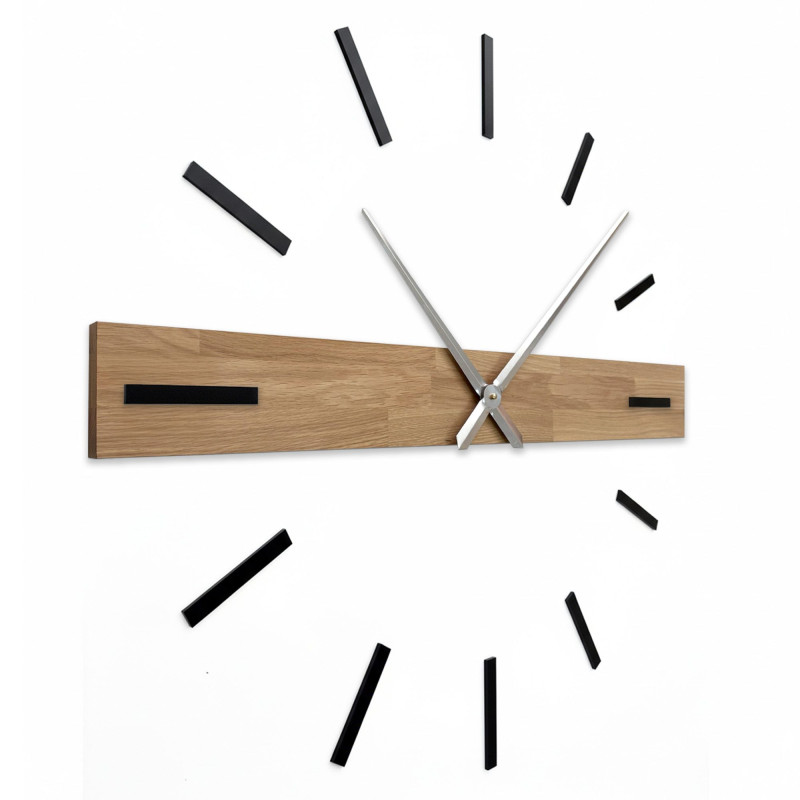 Modern wooden clock with minimalist 3D design