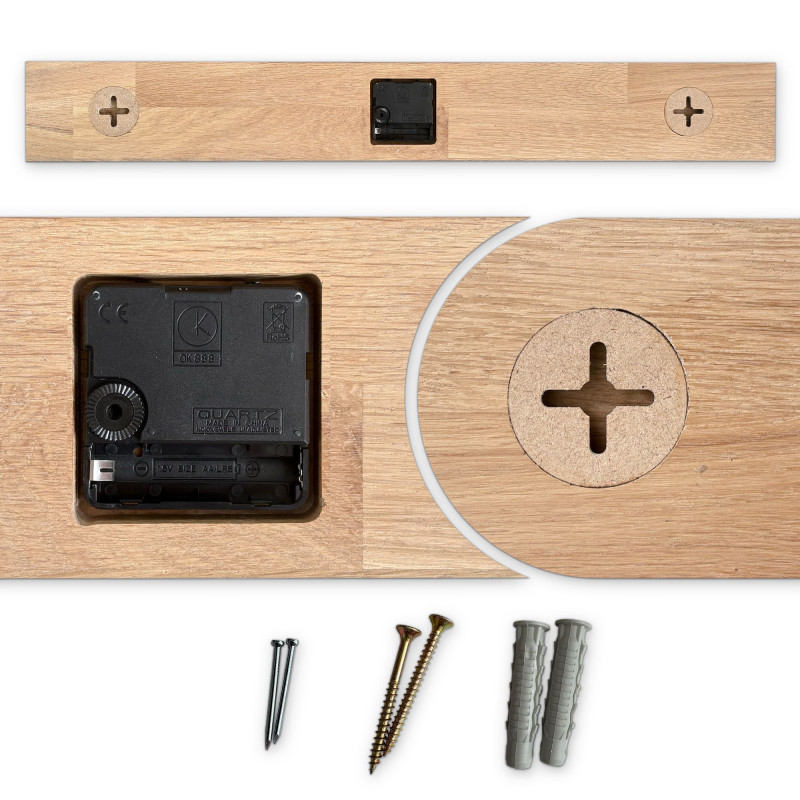 Stylish wooden clock with metal hands