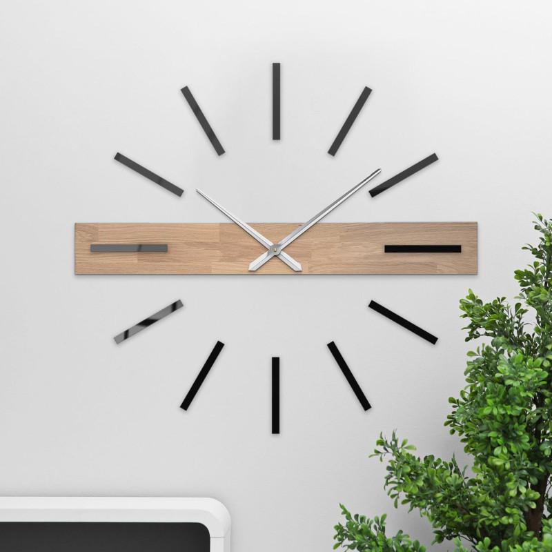 Stylish wooden clock with metal hands