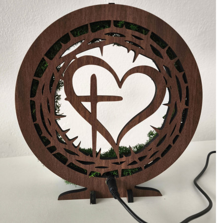 Modern lamp with 3D motif and living moss. Handmade in Slovakia for your interior.