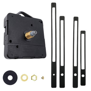 Black wooden clock hands with a quiet quartz movement for modern interiors. 2