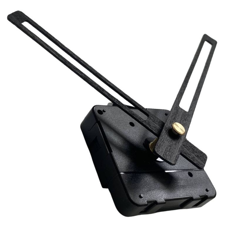 Black wooden clock hands with smooth, quiet quartz drive.