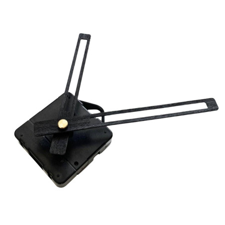 Modern black clock hands made of natural beech veneer.